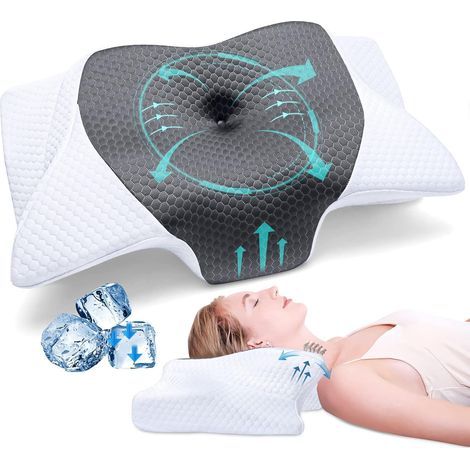 Ergonomic Memory Foam Pillow, Double Height, Cervical Support, Side Sleep (1/5)