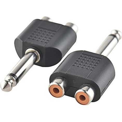 6.35 mm male mono audio/video adapter to 2 RCA female connectors for musical instruments (1/2)