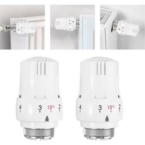 Lot de 4 Tte Thermostatique Robinet Thermostatique Radiateur Tete Thermostatique Radiateur Valve de Radiateur Thermostatique (1/5)