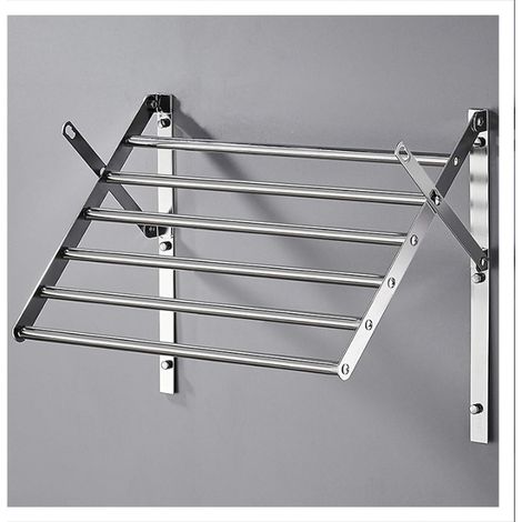 Kleiderbügel Wand-Kleiderständer, Wäscheständer, erweiterbarer Wand-Kleiderständer, platzsparend zusammenklappbar aus Edelstahl, kann im Wohnzimmer, Badezimmer oder Balkon platziert werden,50cm Ulisem (1/5)