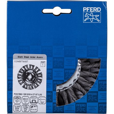 PFERD TOOLS COMBITWIST Rundbürste gezopft RBG Ø 125 x 12 mm M14 Stahl-Draht-Ø 0,50 für Winkelschleif (1/5)