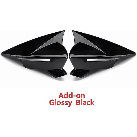 2x Außenspiegelkappen für Seat Leon Mk3 Mk35 5f St Fr Cupra 2013-2019, Außenspiegel, glänzend schwarz / Carbonfaser