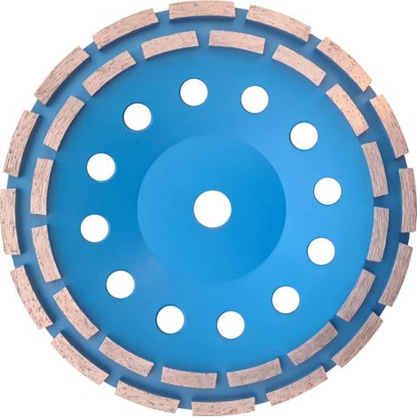 OMNIVOR - Plateau de Ponçage Diamanté Double Rangée Découpe Béton Plateau de Surfaçage Meuleuse Disqueuse Surfaceuse Lame à Tronçonner Diam 230 mm Alésage 22,23 mm H. Jante 5 mm PUSHKIN