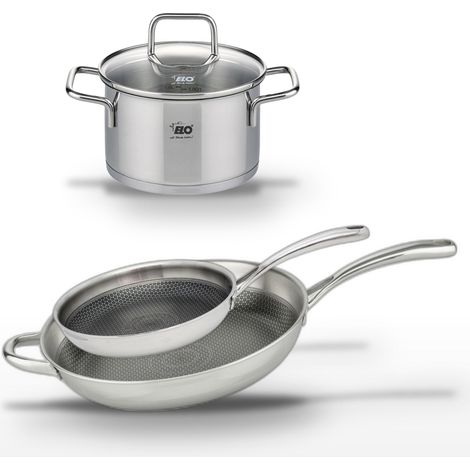 Lot Faitout 20 cm & 2 Poêles 28/32 cm Elo Relief Evolution (1/5)