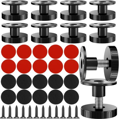 10 Pièces Pied Reglable pour Meuble, 25-40mm Pied Meuble reglable, Pied Reglable avec Patin Antidérapant et Accessoires de Montage,Pieds de Meubles pour Armoire Pied de Lit Pied de Table（Noir） (1/5)