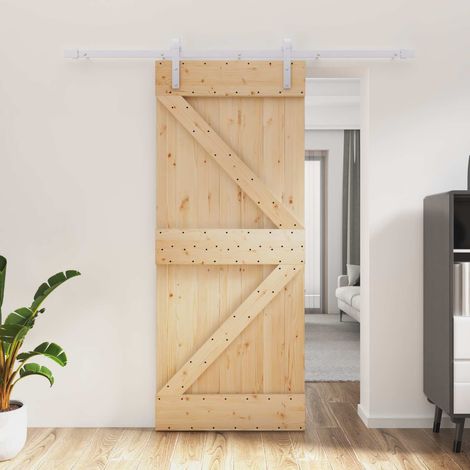 vidaXL Porta scorrevole Naturale e Bianco 85 x 210 cm