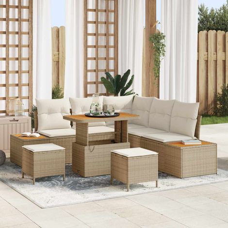 vidaXL Ensemble de canapé de jardin 8 pc 7-Nombre de places (1/5)