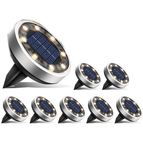 Lampes encastrées à énergie solaire-Éclairage de la cour - 8individu DIRIGÉ-insert de plancher (1/5)