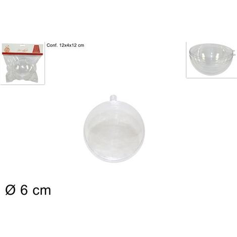 SFERA PLASTICA TRASPARENTE 6CM CONF. 12X4X12