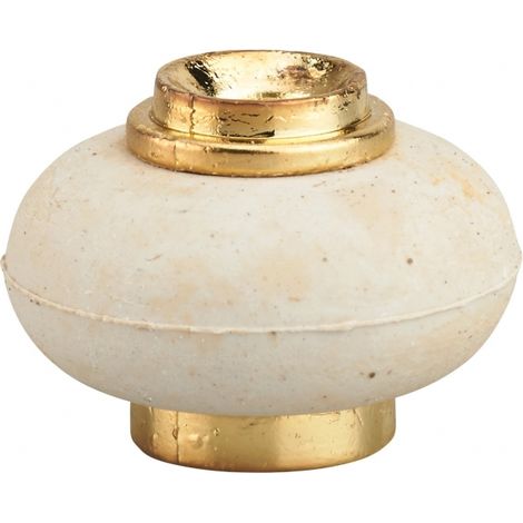 Fermaporta a vite, fissaggio a pavimento, gomma, Ø30x22mm, ottone - THIRARD