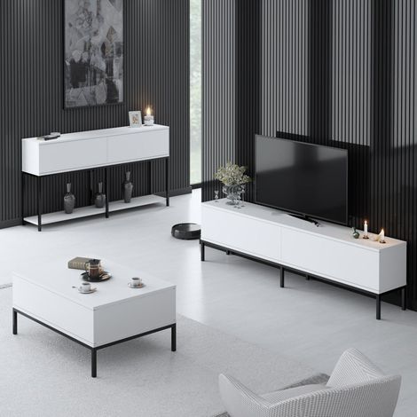 Möbelset White Lord - Couchtisch + TV-Schrank + Kommode –