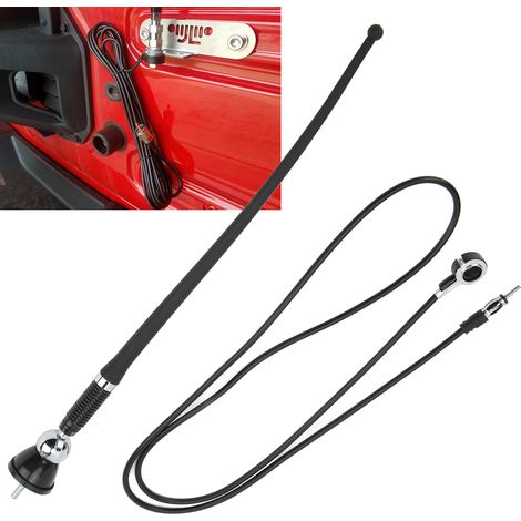 Antenne Auto Universelle 36cm Noir ABS Résistante à la Chaleur pour Réception FM/AM - Antenne Signal Voiture (1/5)