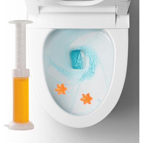 WC-Reinigungsgel, Deodorant und Desinfektionsmittel, blumiger Duft, 6 Duftrichtungen – Orange