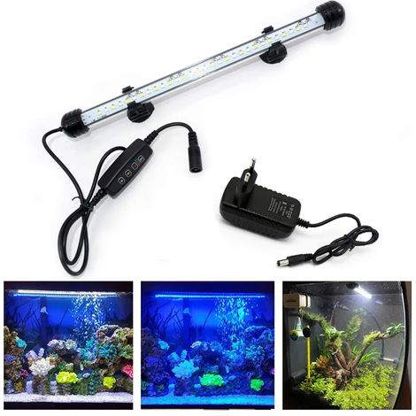 Lampe LED pour aquarium de 28 cm, à intensité variable, 3 modes d'éclairage, avec minuterie. (1/5)