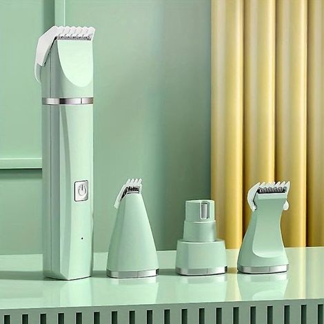 Nouvelle tondeuse électrique 4 en 1 pour animaux de compagnie, tondeuse pour chats, lime à ongles électrique, ciseaux à cheveux professionnels rechargeables pour chiens (vert)-AquaForge (1/5)