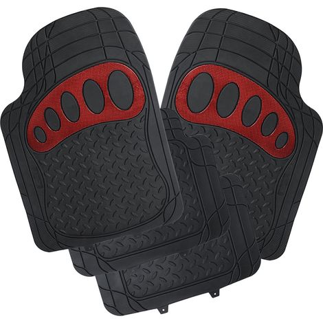 Woltu – Tapis de voiture universel lot de 4 – Caoutchouc antidérapant – Lavable à 30°C – Tailles compatibles pour conducteur et passager avant