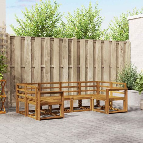 Outdoor-Sofagarnitur 6 pcs Natur Massivholz Akazie