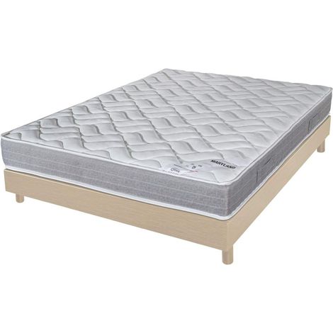 Matelas + sommier 160x200 Mousse - Maryland - Soutien ferme - Sommier démonté - Chêne (1/5)