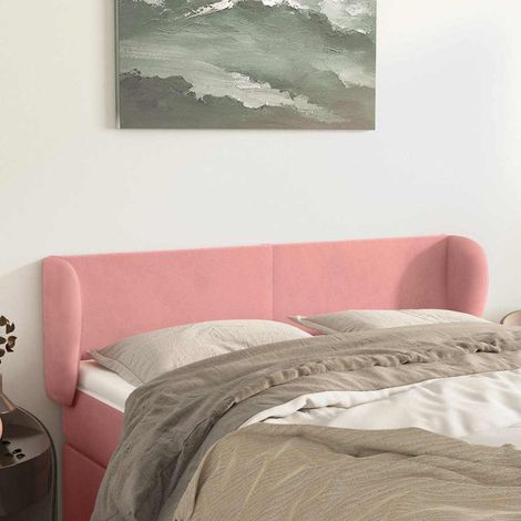 vidaXL Cabecero de terciopelo rosa 147x23x78/88 cm (1/5)