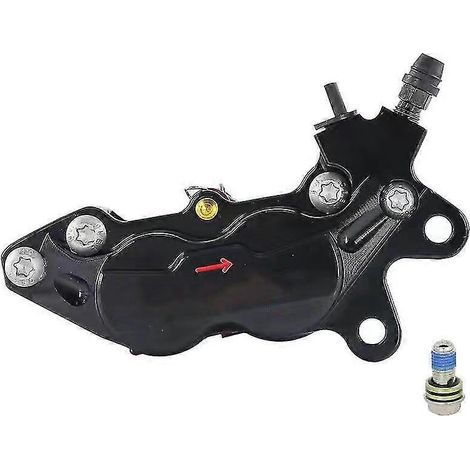 Étrier de frein axial universel pour moto, fixation 40 mm, 4 pistons, compatible Honda, Yamaha, Kawasaki et Suzuki - Noir, côté droit (1/5)