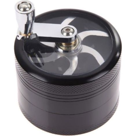 40-mm-Gewürzmühle mit vier Mahlstufen aus Zinklegierung, mit Kurbel und Griff, schwarz (1/5)