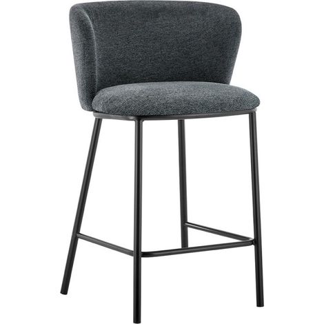 Sedia da banco 'Arthus' Tessuto Grigio scuro, dimensioni: H88.5 x L53 x P50.5 cm
