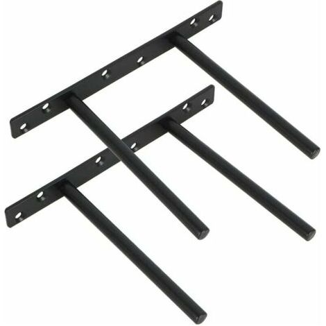 2er-Pack unsichtbare schwebende Regalhalterungen, Metallhalterung für an der Wand montierte, verdeckte schwebende Holzregale, Edelstahl, mattschwarzes Finish, 2 Stück