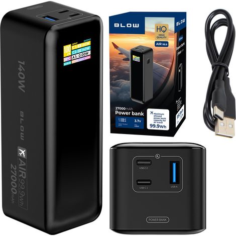 Batería externa Blow de 27000 mAh PD 140 W AIR99.9 negra (1/5)