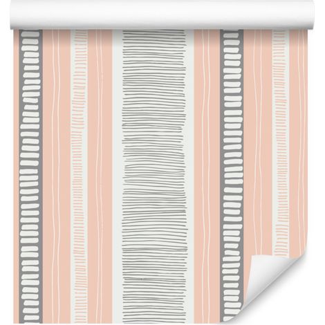 Papel pintado de rayas verticales y diseño abstracto para salón y dormitorio, 50x1000 cm. (1/5)