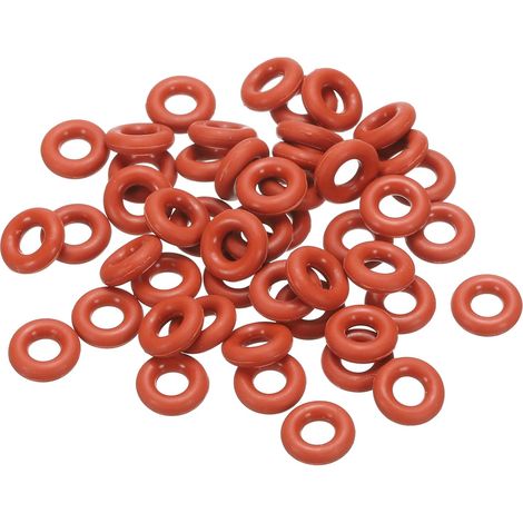 Joint Torique en Silicone 5x11x3mm (ID x OD x Largeur), 100PCS Joint d'Étanchéité Bocaux Remplacement pour Réparation Plomberie Valves Tuyaux Robinet Voiture Gaz, Rouge (1/5)