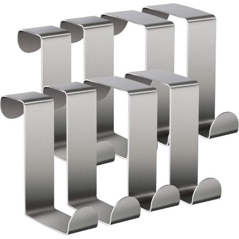 Türhaken aus Edelstahl, Z-Form, wendbare Haken für Standardtüren, Schubladen, Schränke, Kleiderschränke, Küchen