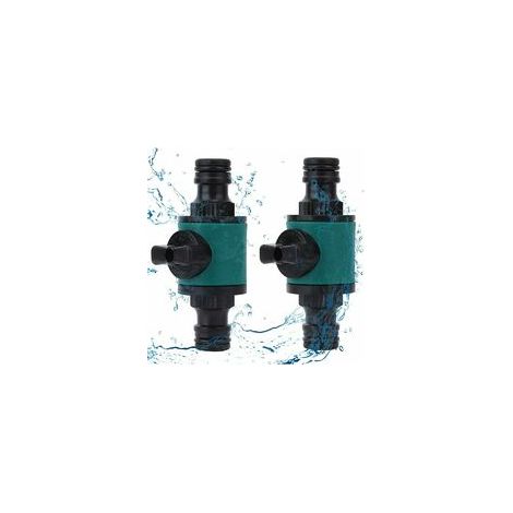 Raccord Rapide de Raccord de Tuyau de Jardin Valve en Plastique avec connecteur Rapide Tuyau d'arrosage connecteur Rapide avec Robinet d'arrêt 2 Voies (1/5)