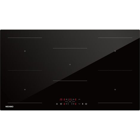 Plaque à Induction 5 Foyers, 8600W,90cm,Plaque de Cuisson à Induction Electrique - Encastrable,Contrôle tactile, Fonction Booster,Verrouillage Enfant,Minuteur, Verre-céramique 5 Zone New