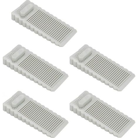 Tope de puerta de 5 piezas, abrazadera amortiguadora inferior para puerta, 9,53,91,3 cm, apilable, antideslizante, en forma de cuña, para hogares, oficinas, escuelas, etc. - Gris (1/5)