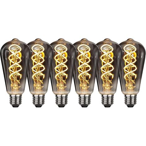 Ampoule Vintage Edison E27, 6W LED Vintage E27 Dimmable ST64 Lampe Retro LED Lumière Chaleureuse 2700K Parfaite pour Éclairage Nostalgique et Rétro à la Maison, Café et Bar, 6 Pièces (1/5)
