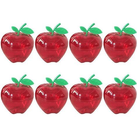 Apfelförmige Aufbewahrungsboxen aus Kunststoff für Weihnachtsschokolade und Süßigkeiten (rot) – 7,5 cm – Rot (1/4)