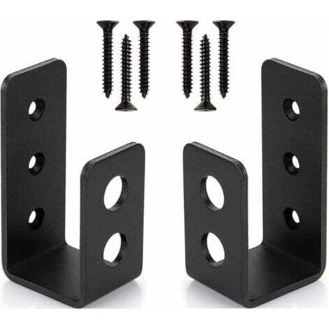 Lot de 2 Supports de Porte Robustes en Acier pour Portes de 2 x 4 - Barre de Sécurité en Forme de U Accessoire pour porte de garage, avec caractéristiques : Accessoire, Acier, Porte (1/5)