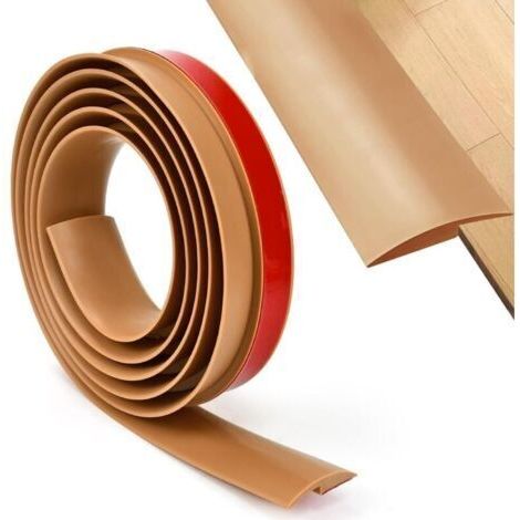 Bande de Bordure Moquette 2m Pvc Profilés de Transition Bande de Transition Tapis Bande de Transition Adhesif Bande de Porte Bande de Bordure en vinyle PVC Auto-adhésive, Brun