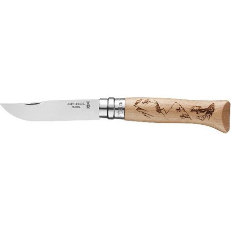Coltello da escursionismo - Tradizione N°8 Incisione Sport - Opinel