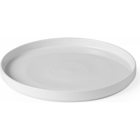 Assiette plate à bord haut, Oslo, ⌀280mm, porcelaine blanche émaillée (1/4)