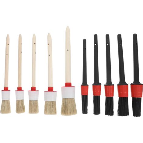 Brosse de Nettoyage Ronde pour Intérieur de Voiture, Légère Rayures, 10 Pièces en PP Compactes et Portables pour Entretien du Véhicule (1/5)