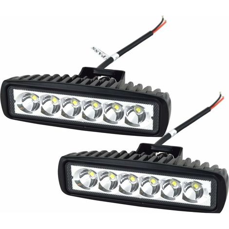 2 x 15,2 cm 18W LED Lampe de Travail Bar Spot Off Road Camion SUV 4WD Conduite Feux de Brouillard(2x18 FGB-Spot) (1/4)