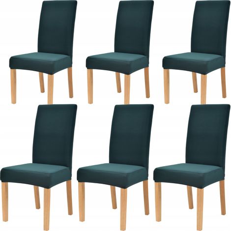 Fundas elásticas lisas para sillas, talla L, TESS, 6 unidades, turquesa oscuro