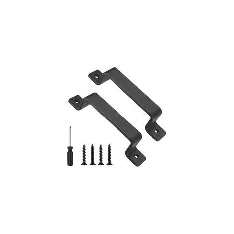 2 Pièces Poignée de Porte de Grange Coulissante Noire Poignée de Porte en Fonte Vintage Poignée Meuble avec Vis et Tournevis pour les Abris de Porte, Garages, Armoires, Placard (1/5)