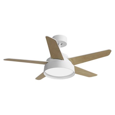 FABRILAMP Ventilator 25w Dc White Lebeche 5 Blades Rev. White/beech 6 Vel. 3000-4000-6000k 132d Remote,memory & Timer (1/2)