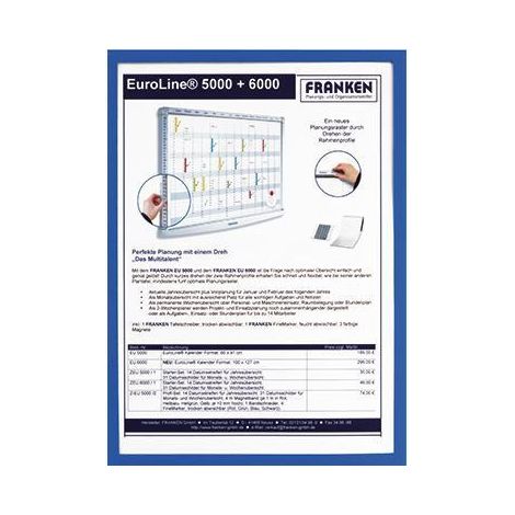 FRANKEN Dokumentenhalter FRANKEN Frame It X-traLine DIN A4 Hartfolie 5 St./Pack.