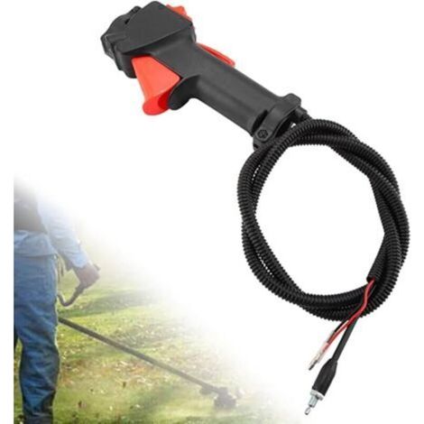 26mm Poignée de Débroussailleuse avec 114cm Câble, Interrupteur de Gâchette Poignée Accélérateur, Câble de Déclenchement, Accessoires de Débroussailleuse pour Tondeuses Taille Haies