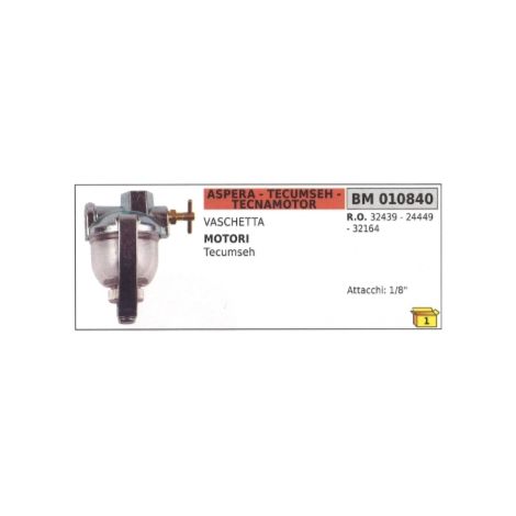 Vaschetta rasaerba motore TECUMSEH attacchi 1/8" 32439 - 24449 - 32164 - 690612
