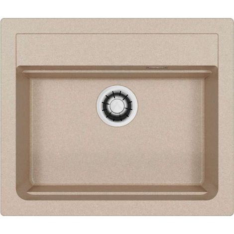 Alveus Atrox - Granitspüle 59x50 cm, Quick-Close, ivory 1149203 (1/2)