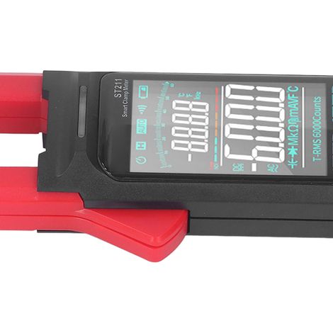 Digitales Zangenmultimeter mit großem automatischem Display, flammhemmend, misst Gleich- und Wechselstrom, Spannung, Ampere und Ohm. (1/5)